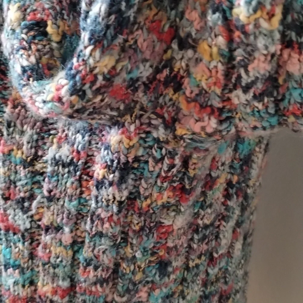 Alfred Dunner multicolored cowl neck pullover sweater Sz PXL